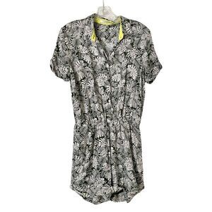 FRNCH Nordstrom Olive Palm Tree Rainforest Frog Lightweight Romper Size S